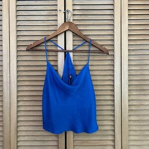 Zara Blue Satin Strappy Going-Out Top